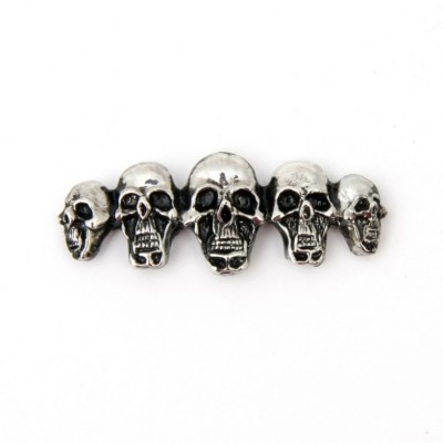 Samolepící emblém Highway Hawk SKULL IN LINE SMALL - řada 5-ti lebek - malý